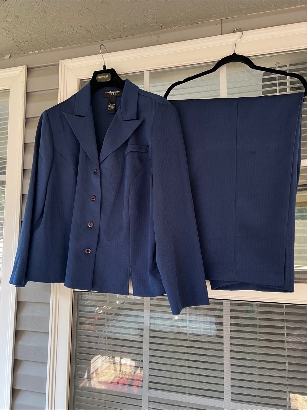 Sag Harbor Navy Pinstripe Women's Blazer & matching pants Suit